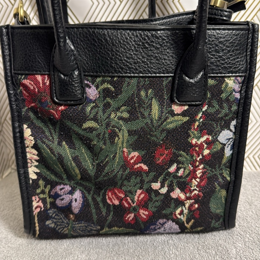Floral Black Women's Bag flowers and‎ ladybugs unbranded - Picture 2 of 12